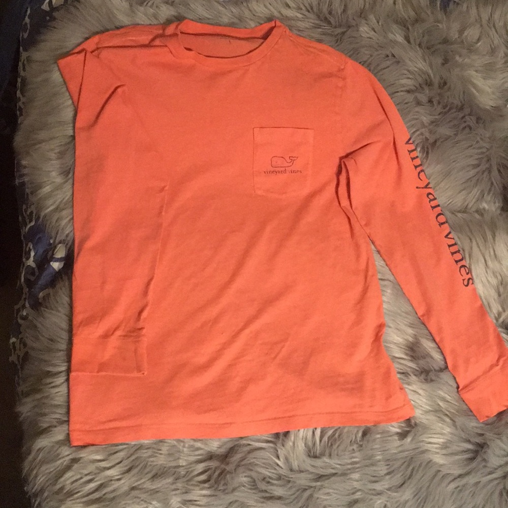 Pink vineyard vines longsleeve logo shirt y lg